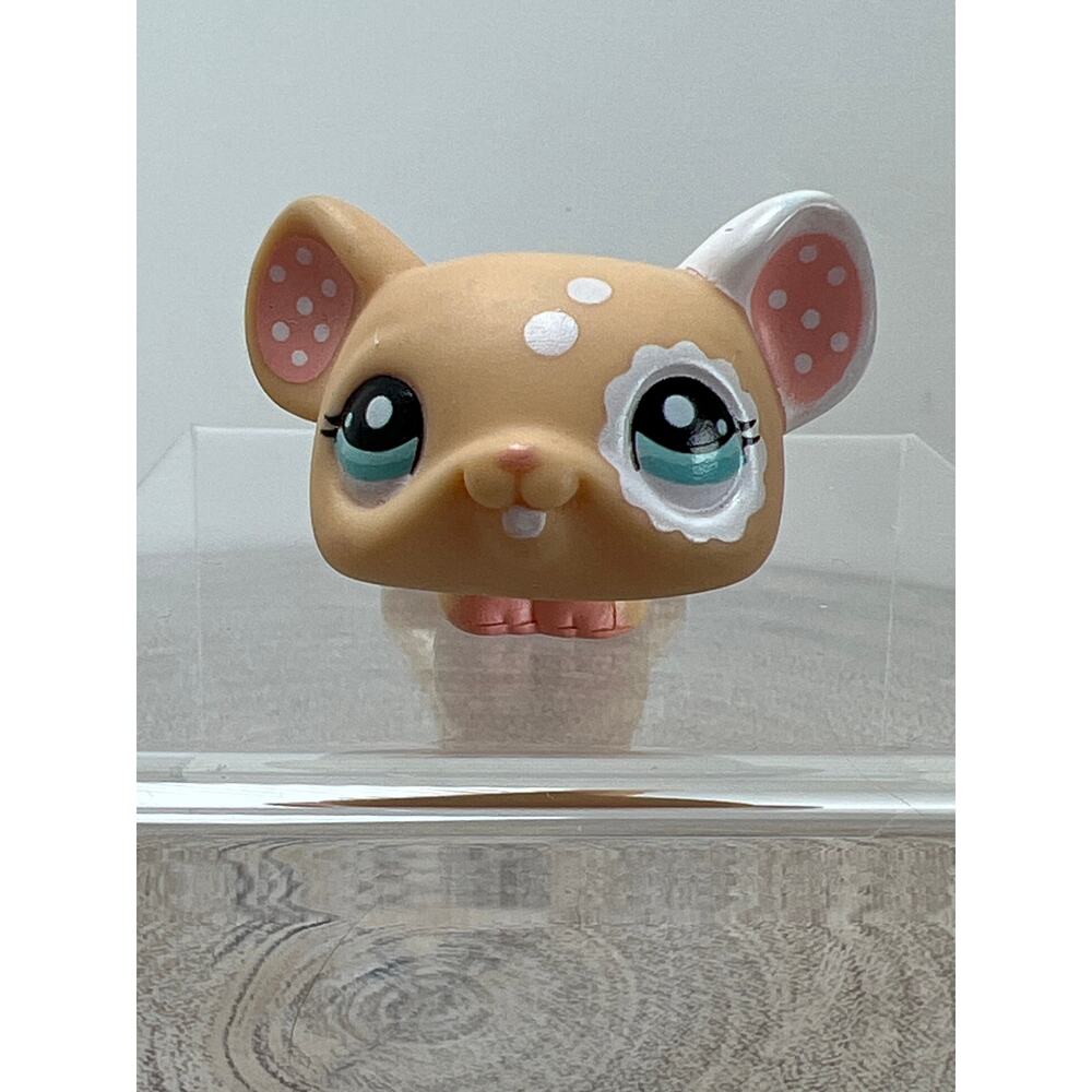 Littlest Pet Shop LPS #1618 Mouse Polka Dot Ears and Blue Dot Eyes 2010